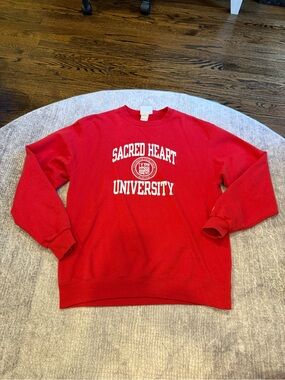 Champion Red Crewneck Sweatshirt with White University Print